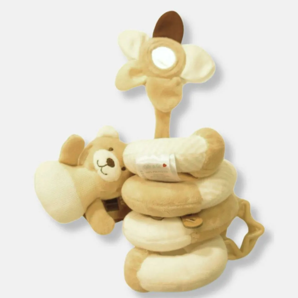 Cute & Co Baby Bear Activity Spiral with Rattle Rings and Mirror