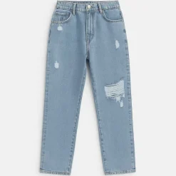 Distressed Straight Jeans