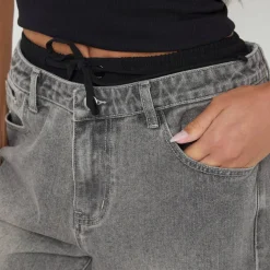 Double Waistband Cargo Jean