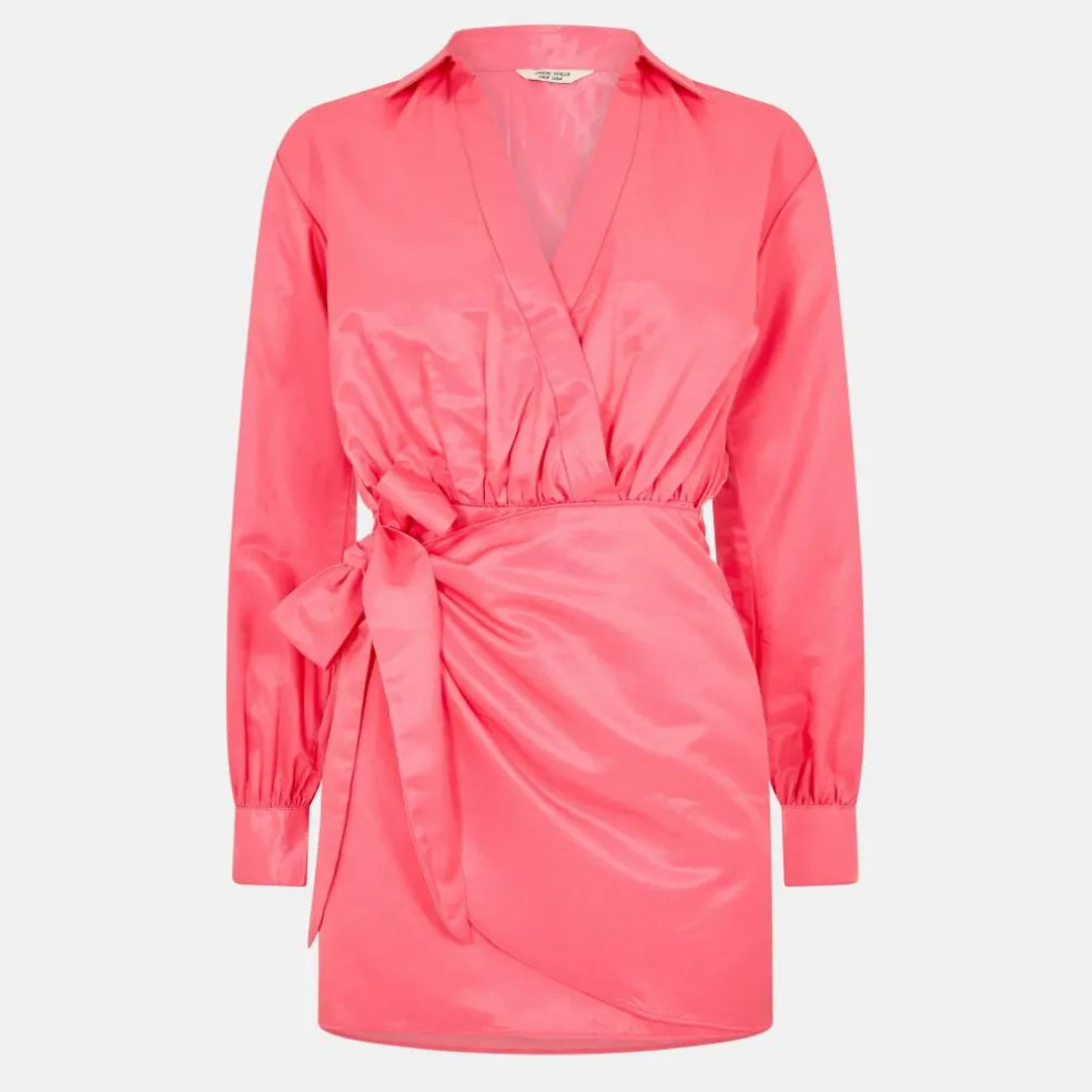 Draped Shirt Dress