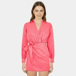 Draped Shirt Dress