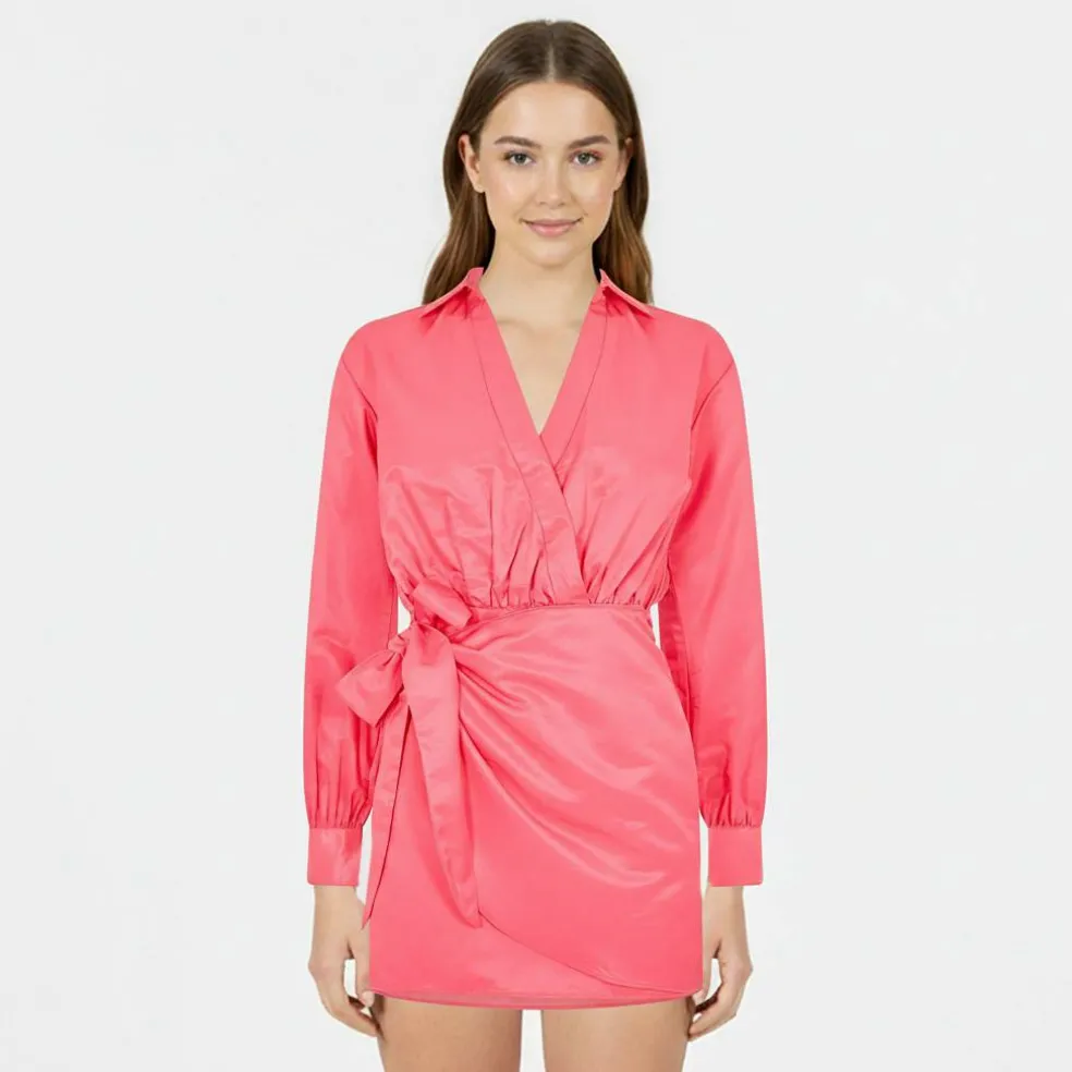 Draped Shirt Dress