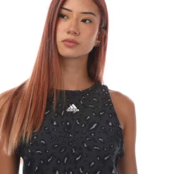 Essentials Animal-Print Crop Tank Top