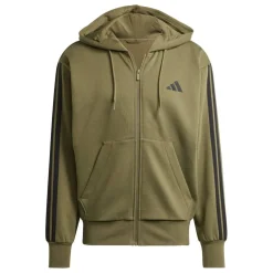 Essentials Fleece 3-Stripes Full-Zip Hoodie Mens