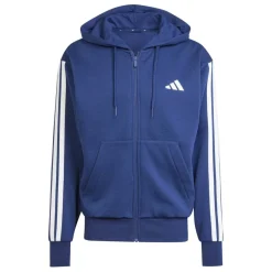 Essentials Fleece 3-Stripes Full-Zip Hoodie Mens