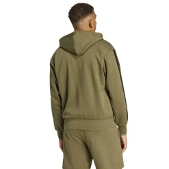 Essentials Fleece 3-Stripes Full-Zip Hoodie Mens