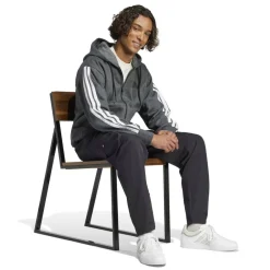 Essentials Fleece 3-Stripes Full-Zip Hoodie Mens