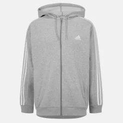 Essentials Fleece 3-Stripes Full-Zip Hoodie Mens