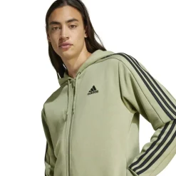 Essentials Fleece 3-Stripes Full-Zip Hoodie Mens