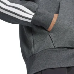 Essentials Fleece 3-Stripes Full-Zip Hoodie Mens