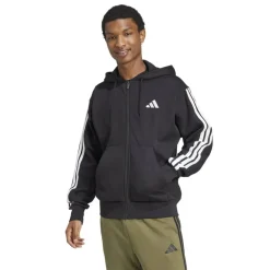 Essentials Fleece 3-Stripes Full-Zip Hoodie Mens