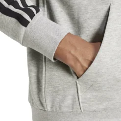 Essentials Fleece 3-Stripes Full-Zip Hoodie Mens
