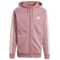 Essentials Fleece 3-Stripes Full-Zip Hoodie Mens