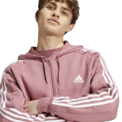 Essentials Fleece 3-Stripes Full-Zip Hoodie Mens