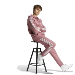 Essentials Fleece 3-Stripes Full-Zip Hoodie Mens