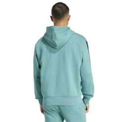 Essentials Fleece 3-Stripes Full-Zip Hoodie Mens