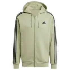 Essentials Fleece 3-Stripes Full-Zip Hoodie Mens