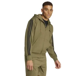 Essentials Fleece 3-Stripes Full-Zip Hoodie Mens
