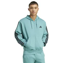 Essentials Fleece 3-Stripes Full-Zip Hoodie Mens