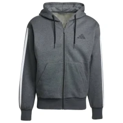 Essentials Fleece 3-Stripes Full-Zip Hoodie Mens