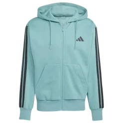 Essentials Fleece 3-Stripes Full-Zip Hoodie Mens