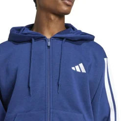 Essentials Fleece 3-Stripes Full-Zip Hoodie Mens