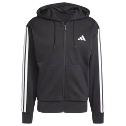 Essentials Fleece 3-Stripes Full-Zip Hoodie Mens
