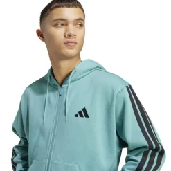 Essentials Fleece 3-Stripes Full-Zip Hoodie Mens
