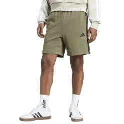 Essentials 3 Stripe Fleece Shorts Mens