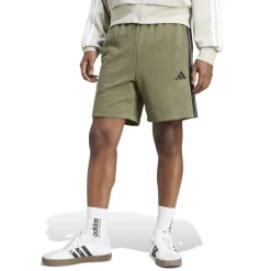 Essentials 3 Stripe Fleece Shorts Mens
