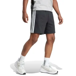 Essentials 3 Stripe Fleece Shorts Mens