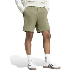 Essentials 3 Stripe Fleece Shorts Mens