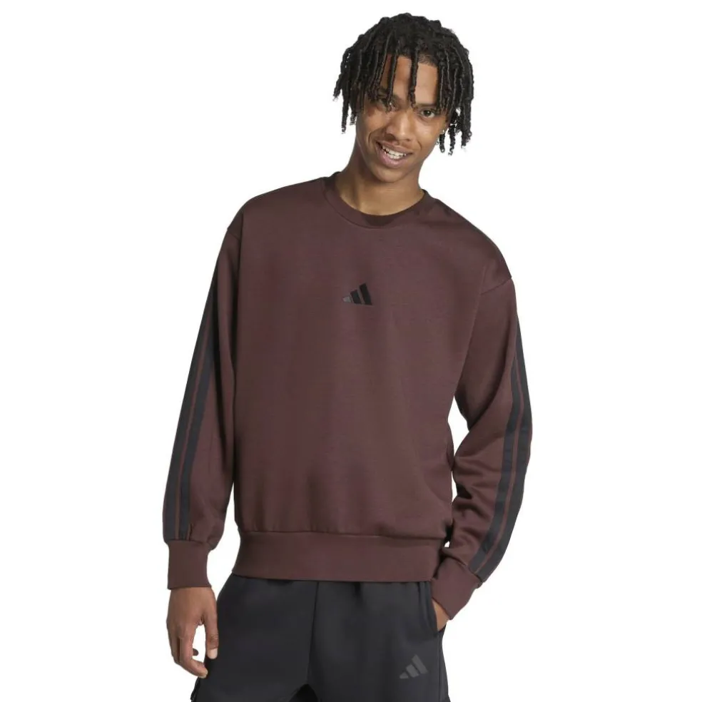 Essentials 3-Stripes Fleece Sweatshirt Mens