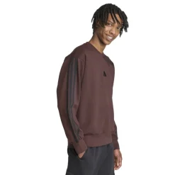 Essentials 3-Stripes Fleece Sweatshirt Mens