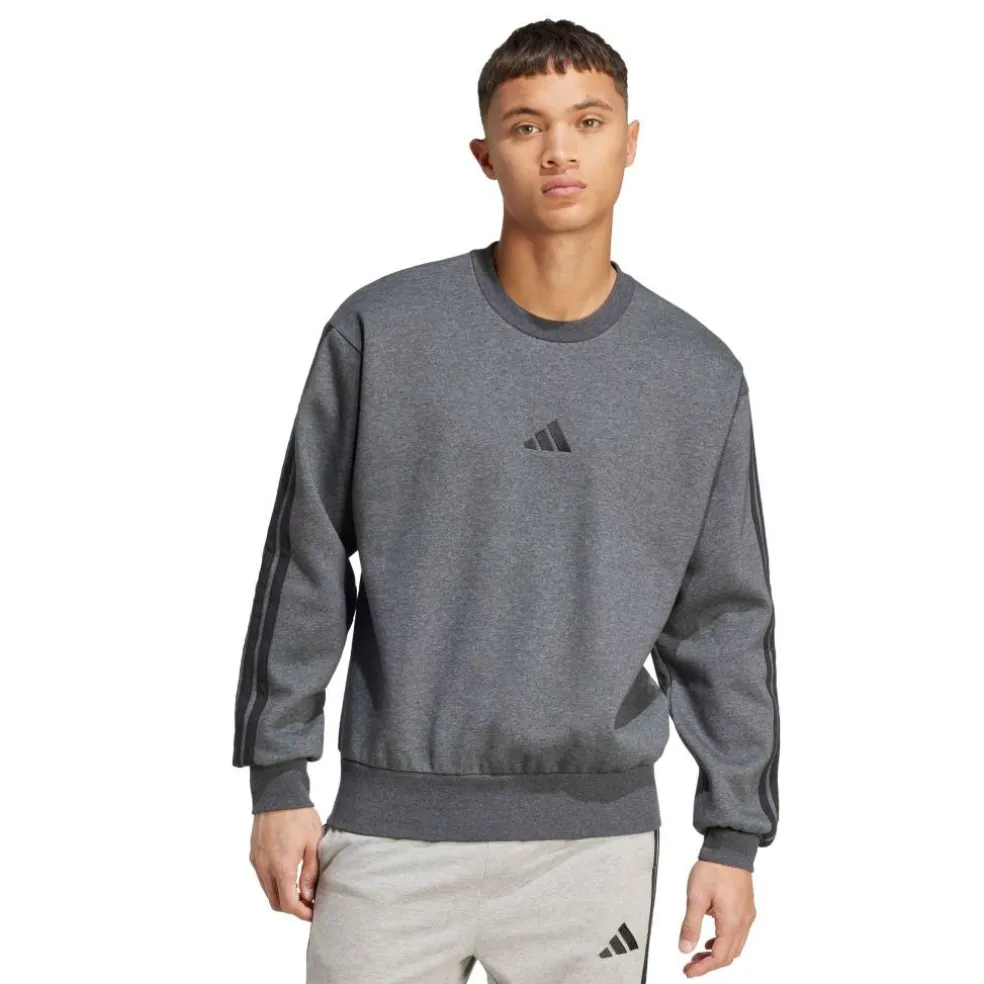 Essentials 3-Stripes Fleece Sweatshirt Mens