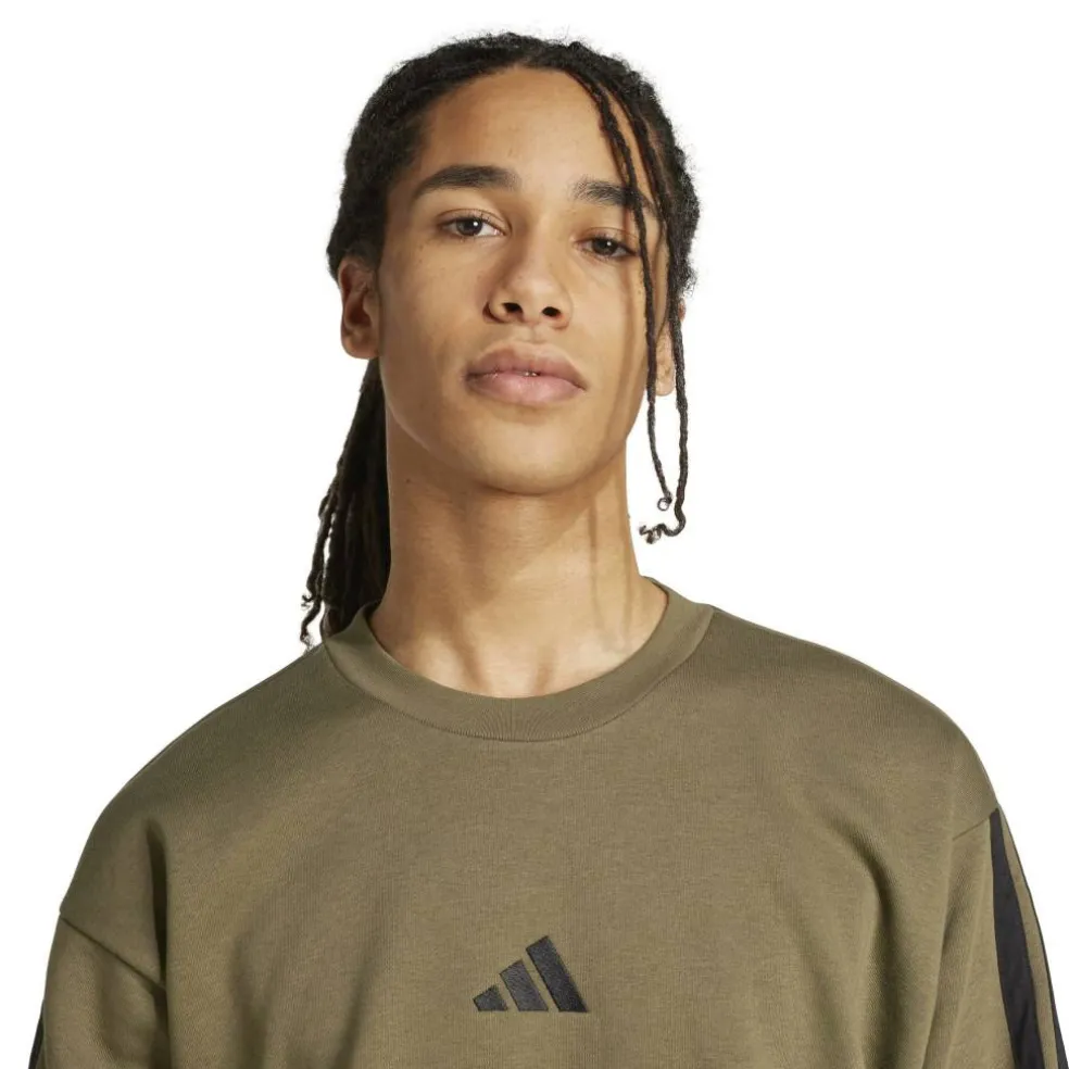 Essentials 3-Stripes Fleece Sweatshirt Mens