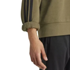 Essentials 3-Stripes Fleece Sweatshirt Mens