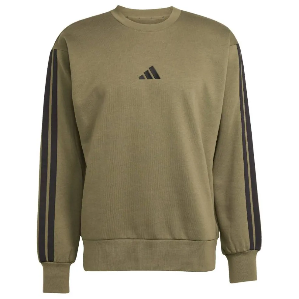 Essentials 3-Stripes Fleece Sweatshirt Mens