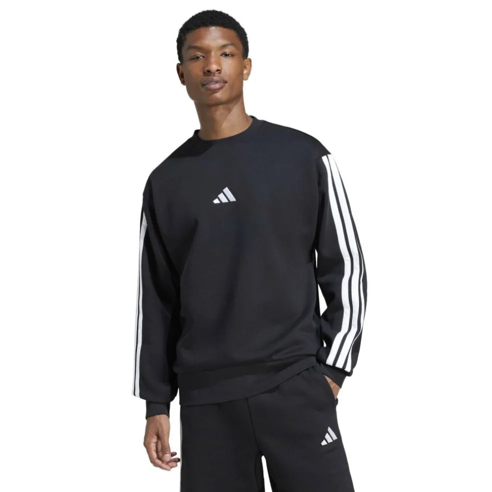 Essentials 3-Stripes Fleece Sweatshirt Mens