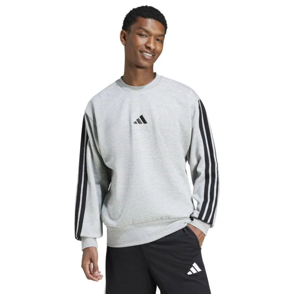 Essentials 3-Stripes Fleece Sweatshirt Mens