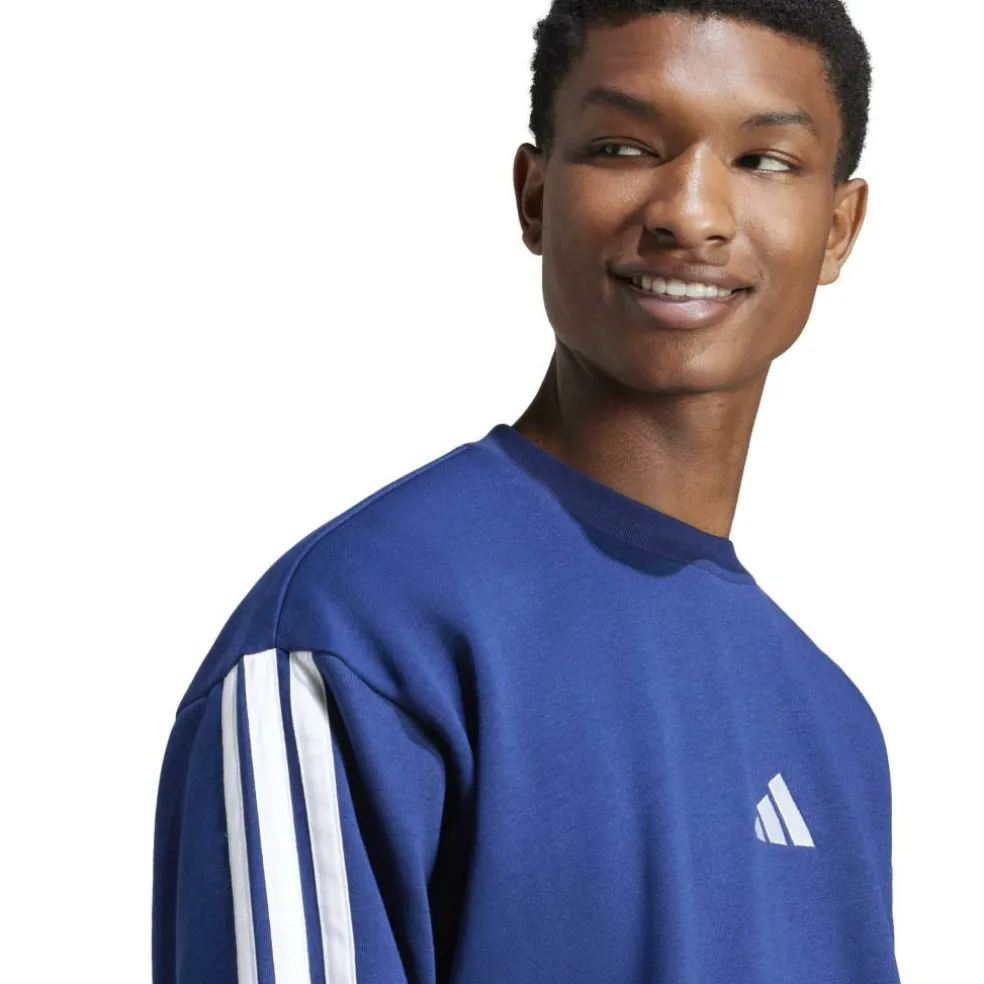 Essentials 3-Stripes Fleece Sweatshirt Mens