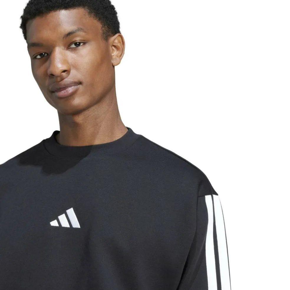 Essentials 3-Stripes Fleece Sweatshirt Mens