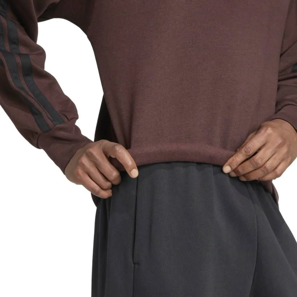 Essentials 3-Stripes Fleece Sweatshirt Mens