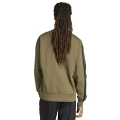 Essentials 3-Stripes Fleece Sweatshirt Mens