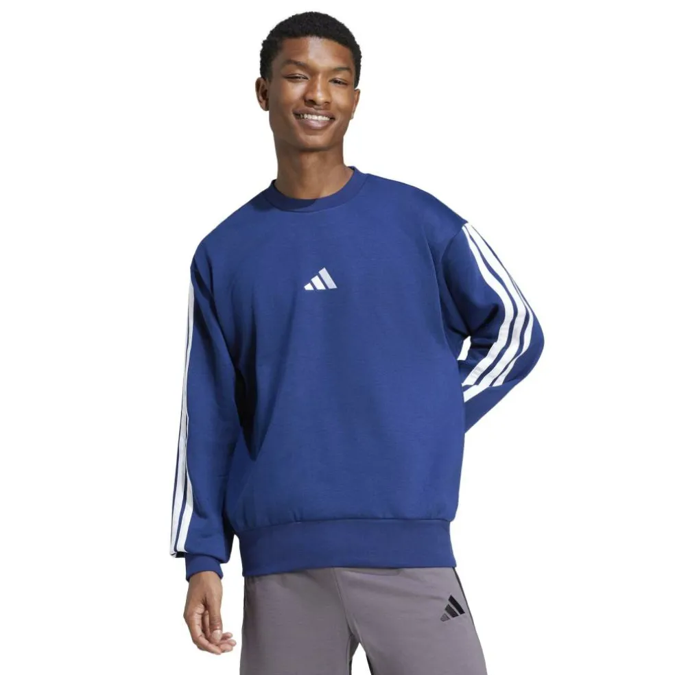 Essentials 3-Stripes Fleece Sweatshirt Mens