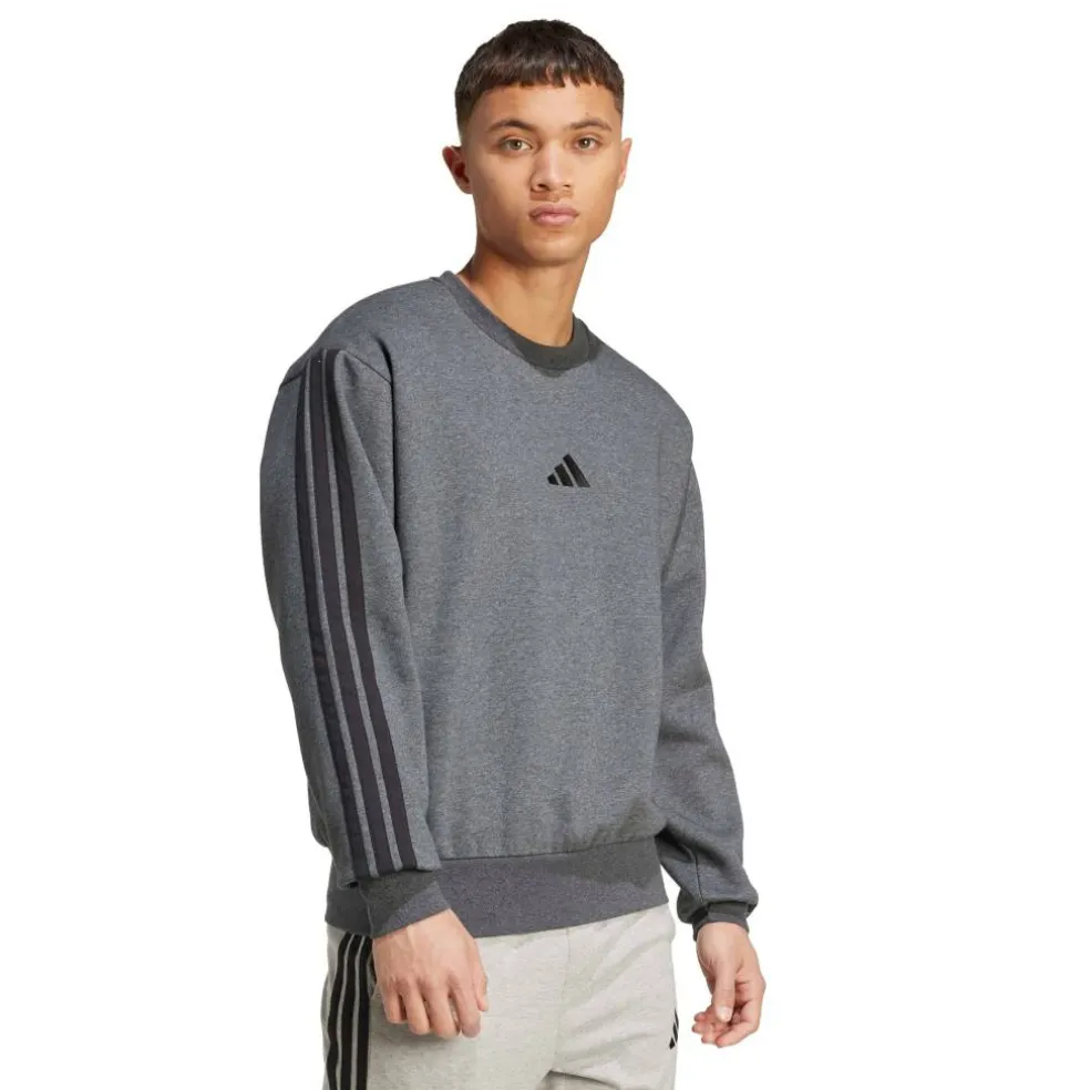 Essentials 3-Stripes Fleece Sweatshirt Mens