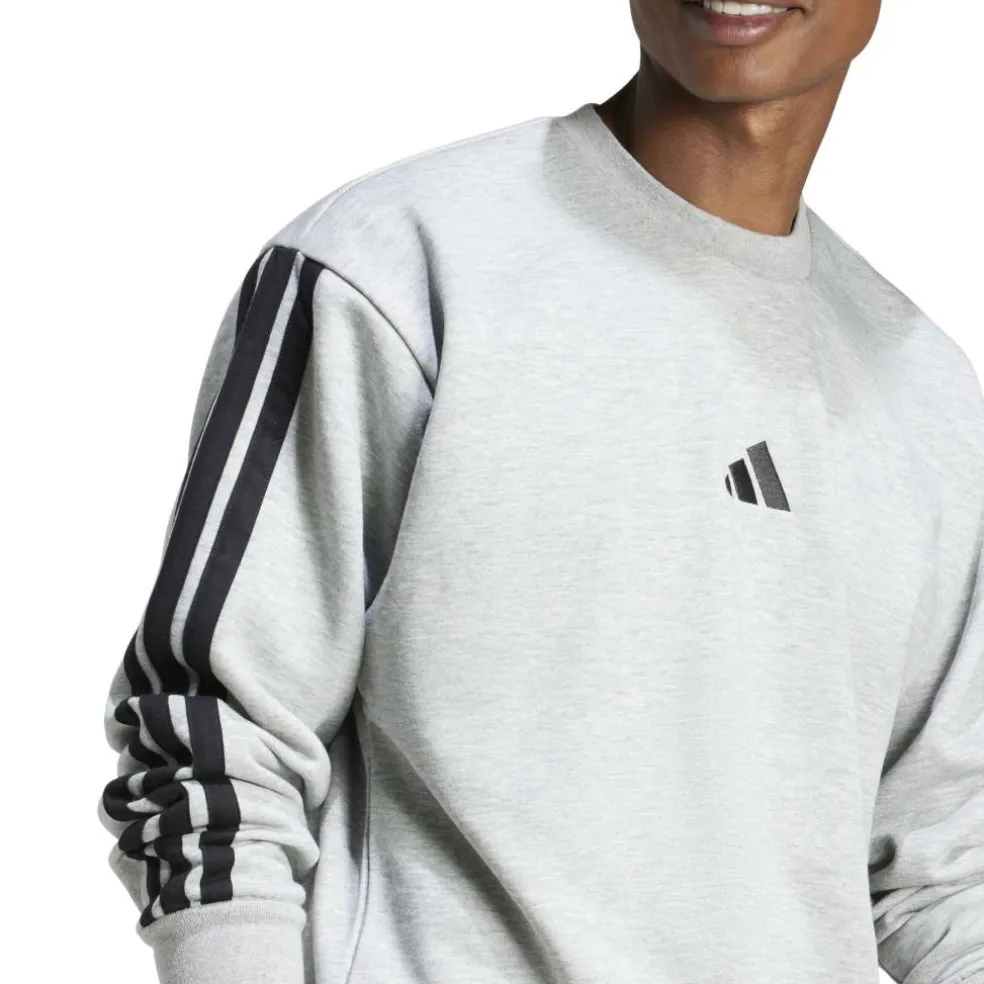 Essentials 3-Stripes Fleece Sweatshirt Mens