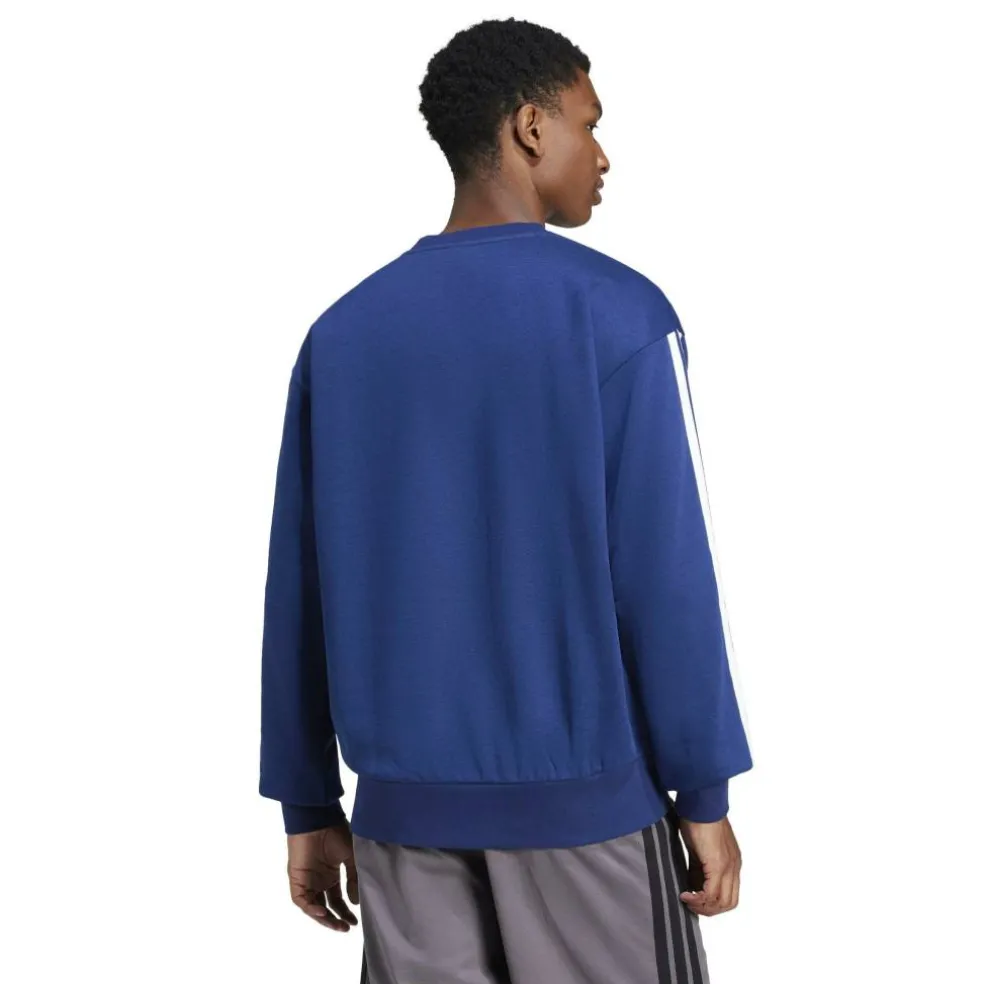 Essentials 3-Stripes Fleece Sweatshirt Mens