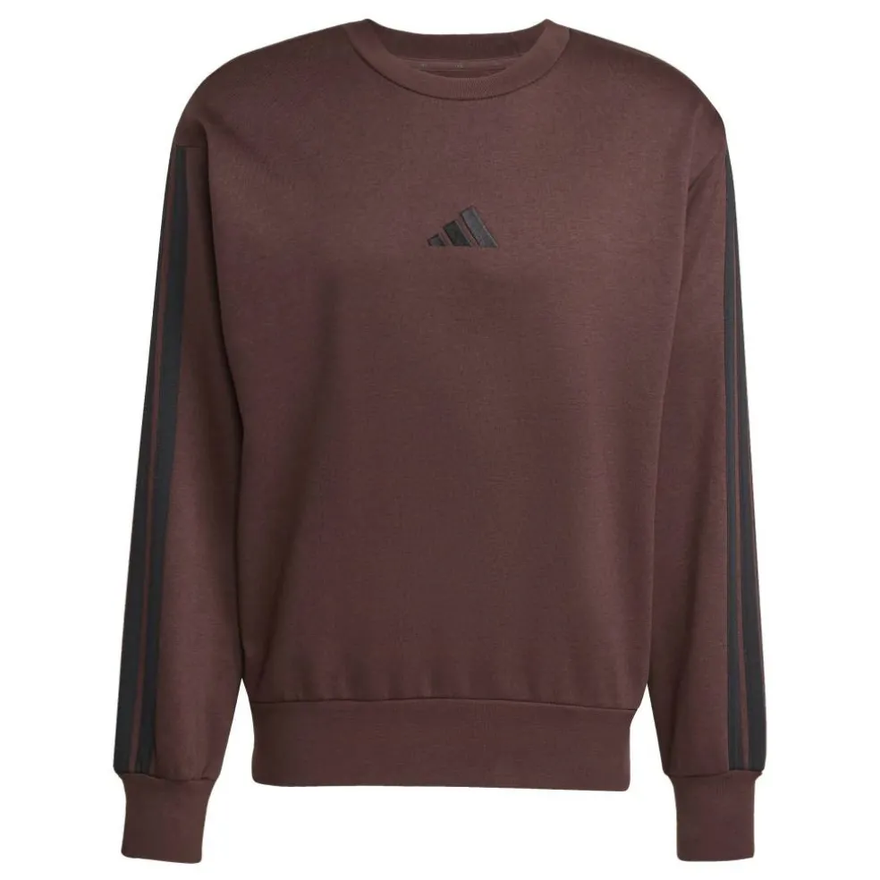 Essentials 3-Stripes Fleece Sweatshirt Mens