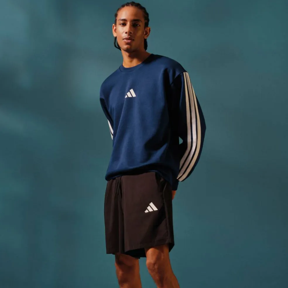 Essentials 3-Stripes Fleece Sweatshirt Mens